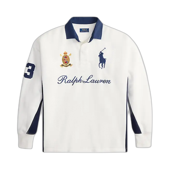 Polo Ralph Lauren Long-Sleeve Magic Fleece Big Pony And Crest Rugby Sweatshirt 'White'